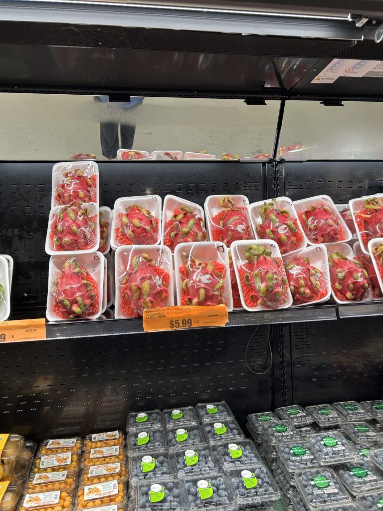overpriced dragonfruit at an asian grocery store