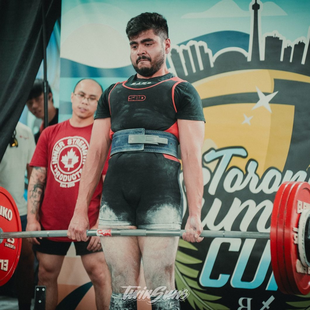 Hisham competing at an OPA sanctioned powerlifting meet