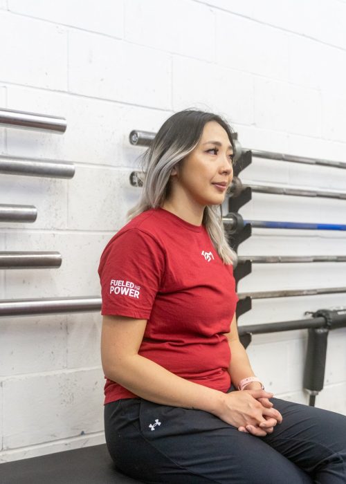 Silvia wearing the TEM comp shirt