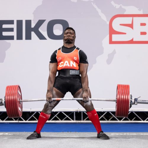Kwaku Antwi competing at the IPF World Powerlifting Championships in 2023
