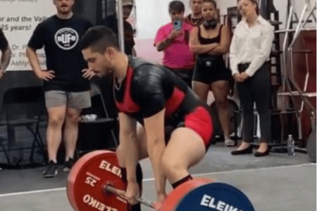 Edwin competing in Ottawa for powerlifting