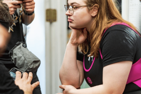 Olivia competing at USA for powerlifting